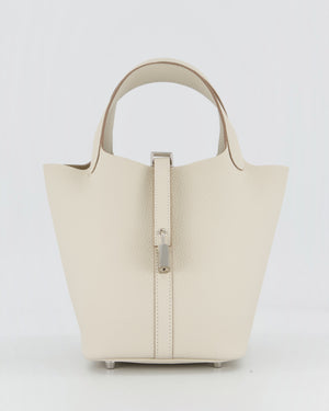 Hermès Picotin Lock 18 Bag in Craie Taurillon Clemence with Palladium Hardware