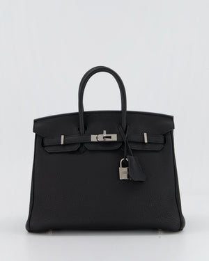 Hermès Birkin 25 Retourne Bag in Noir Togo Leather with Palladium Hardware
