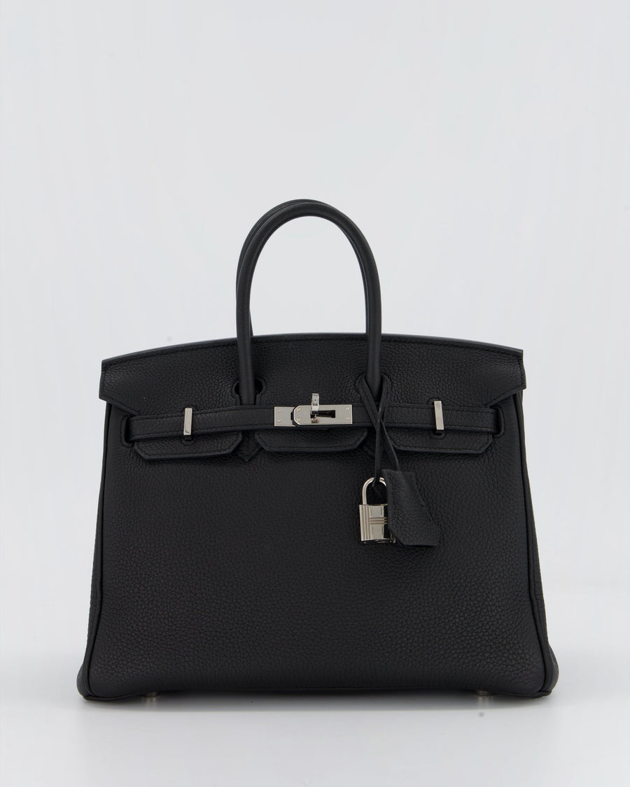 Hermès Birkin 25 Retourne Bag in Noir Togo Leather with Palladium Hardware