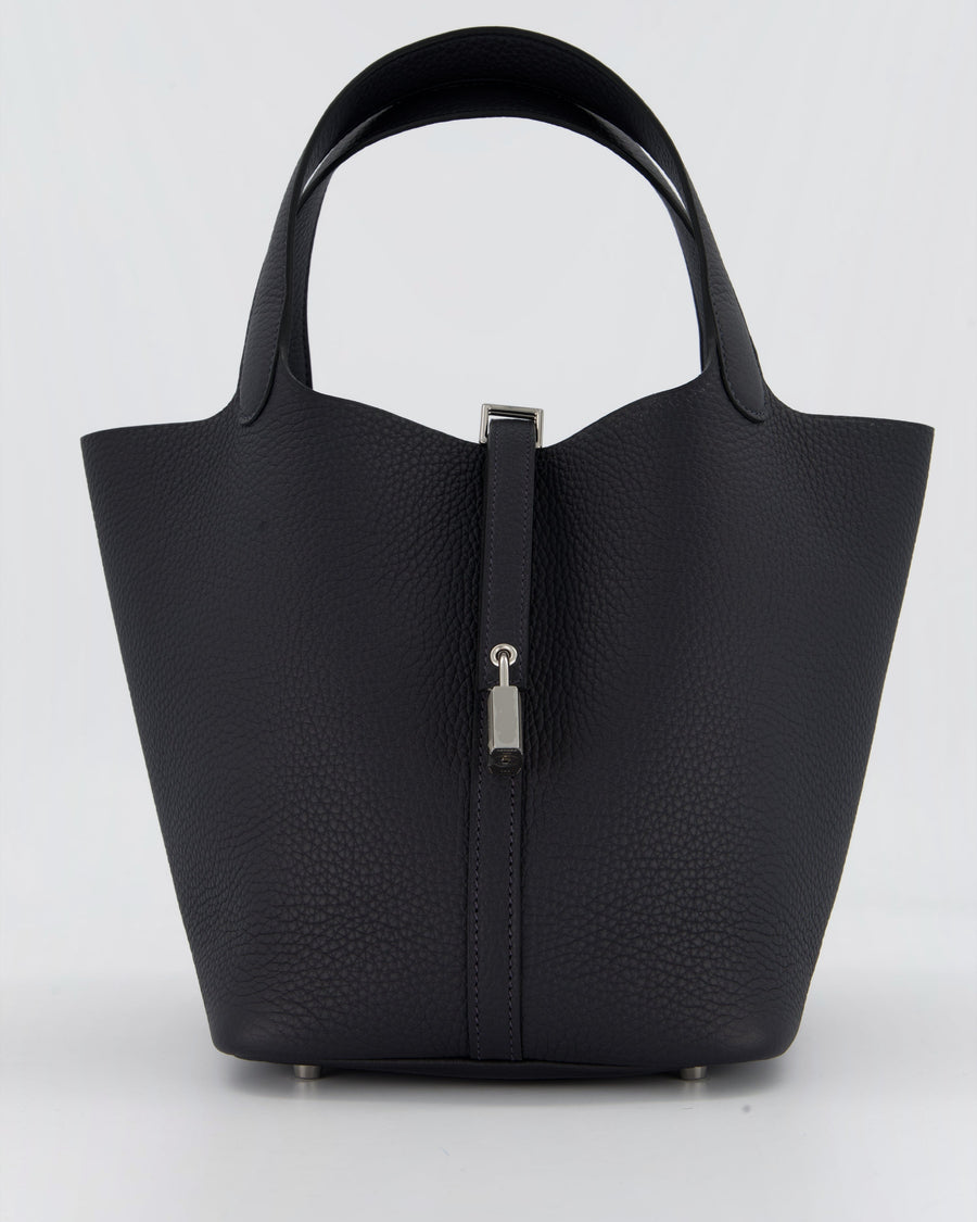 Hermès Picotin Lock 22 Bag in Caban Clemence Leather with Palladium Hardware