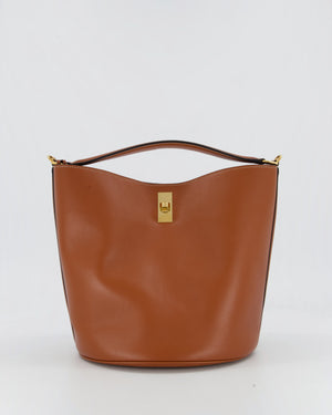 Celine Brown Medium Camille Bucket Bag in Calfskin Leather with Gold Hardware