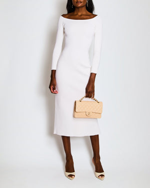 The Row Cream Long Sleeve Midi Dress US 2 (UK 6)