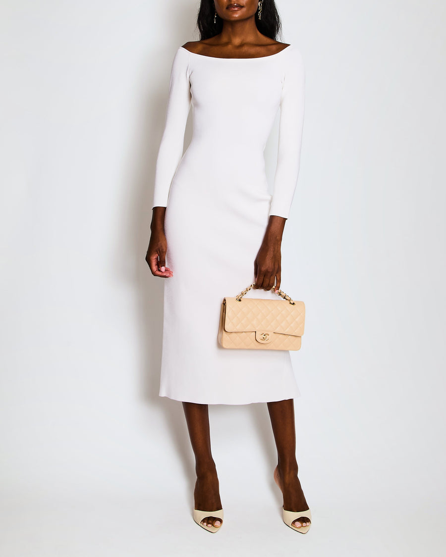 The Row Cream Long Sleeve Midi Dress US 2 (UK 6)