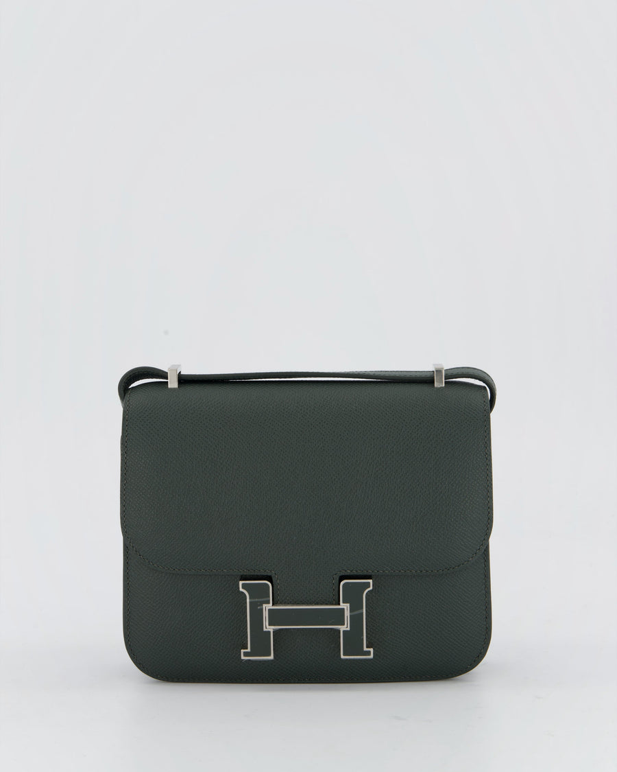 Hermès Constance III 18 Miroir Bag in Vert Mangrove Epsom Leather with Palladium and Vert Mangrove Enamel Hardware