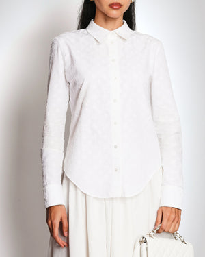 Louis Vuitton White Monogram Embossed Shirt Size FR 38 (UK 10)