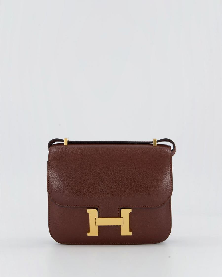 *HOT* Hermès Constance III Miroir 18 Bag in Terre Chevre Chamkila Leather with Gold Hardware