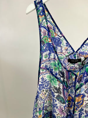 Isabel Marant Aztec Purple and Blue Jumpsuit with Zip Front Detail FR 44 (UK 16)