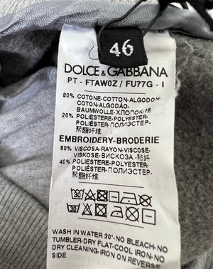 Dolce & Gabbana  Butterfly Floral Embroidery Grey Tracksuit Bottoms IT 46 (UK 14)