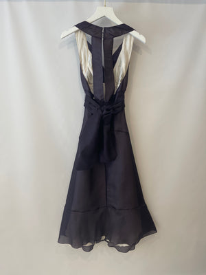 Celine Purple Silk Open Back Waist Dress FR 34 (UK 6)