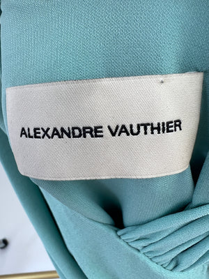 Alexandre Vauthier Green Ruched Draped Mini Dress Size IT 42 (UK 10)