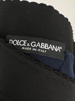 Dolce & Gabanna Navy and Black Lace Midi Skirt Size IT 44 (UK 12)