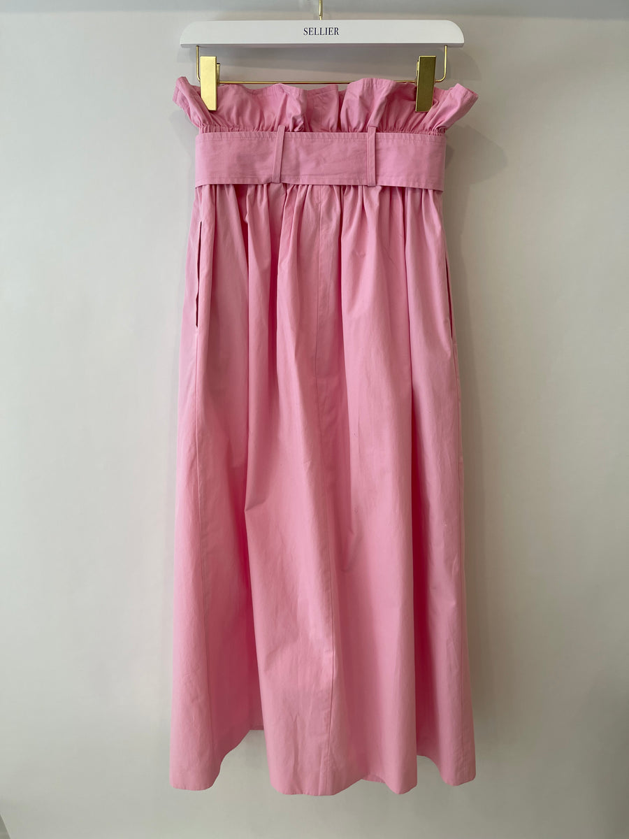MSGM Pink Midi Skirt with Belt Size IT 40 (UK 8)