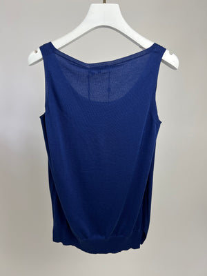 Loro Piana Blue Silk Blend Tank Top Size IT 40 (UK 8)