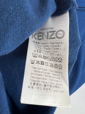 Kenzo Blue Short Sleeve Polo Shirt with Embroidered Logo Size M (UK 38)