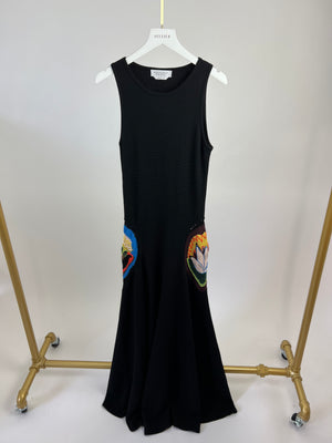 Gabriela Hearst Alia Crochet-Trimmed Wool Maxi Dress Size UK 10