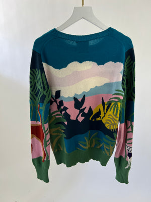 Barrie Multicoloured Printed Cashmere Jumper Size S (UK 8)