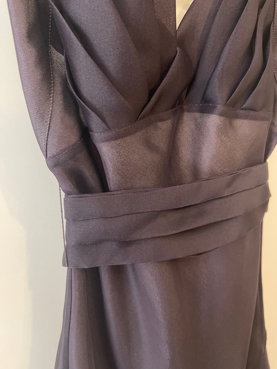 Celine Purple Silk Open Back Waist Dress FR 34 (UK 6)