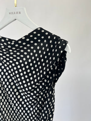 Alexander McQueen Black and White Polka Dot Short Sleeve Dress IT 38 (UK 6)