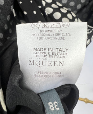 Alexander McQueen Black and White Polka Dot Short Sleeve Dress IT 38 (UK 6)