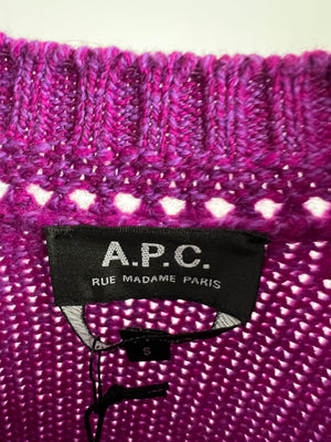 APC Purple Wool Jumper with Cut-Out Neckline Detail Size S (UK 8)