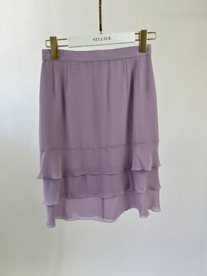 Chanel Vintage 98C Lilac Tiered Midi Skirt Size FR 38 (UK 10)