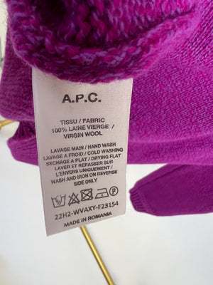APC Purple Wool Jumper with Cut-Out Neckline Detail Size S (UK 8)