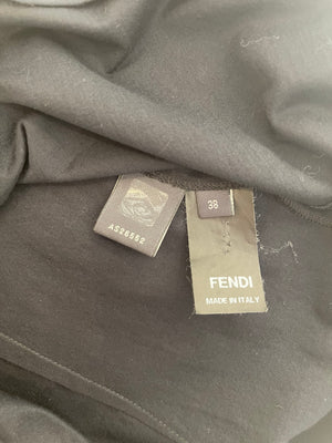 Fendi Black Button-up Sleeveless Shirt with Collar Detail Size IT 38 (UK 6)
