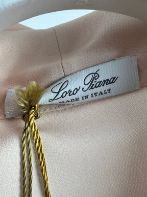 Loro Piana Light Pink Silk Shirt with Tie Neck Detail Size IT 48 ( UK 16)