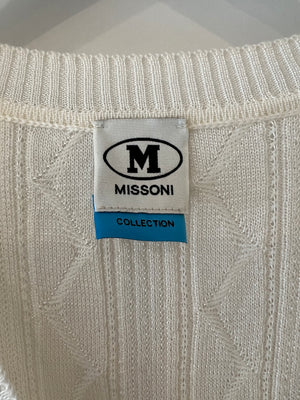 Missoni White Knitted Button-down Cardigan Size IT 42 (UK 10)