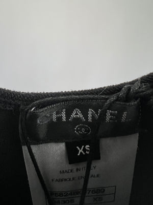 Chanel Black Laser Cut Unitard with CC Logo Detail Size XS (UK 6)