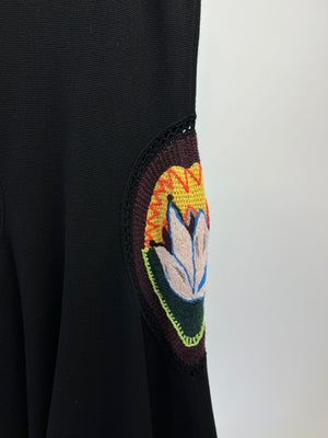 Gabriela Hearst Alia Crochet-Trimmed Wool Maxi Dress Size UK 10