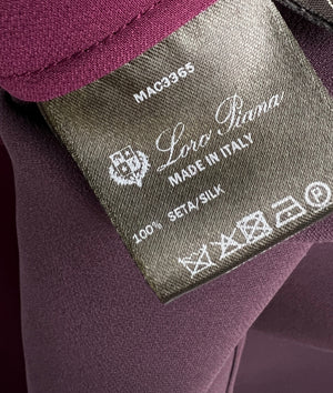 Loro Piana Burgundy Two-Tone Silk Tailored Shirt Size IT 46 (UK 14)