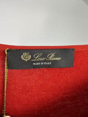 Loro Piana Red Long-Sleeve Silk and Cashmere Top Size S (UK 8)