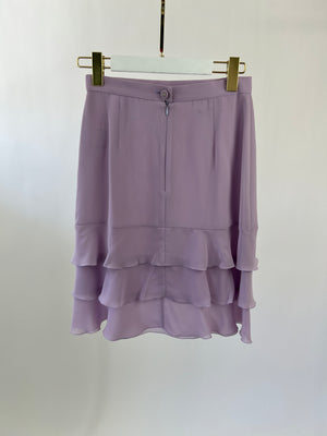 *HOT VINTAGE* Chanel Vintage 98C Lilac Tiered Midi Skirt Size FR 38 (UK 10)