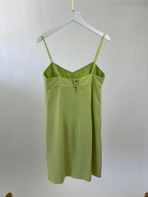 Chanel Vintage 97P Lime Green Mini Dress with Pocket Detail Size FR 38 (UK 10)