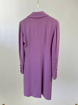 Chanel Vintage 97P Lilac Longline Blazer with CC Button Detail Size FR 38 (UK 10)
