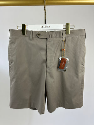 Loro Piana Menswear Taupe Stripe Classic Bermuda Shorts Size IT 52 (UK 35)