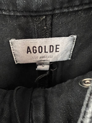 AGolde Black Denim Long-Sleeve Jumpsuit Size 0 (UK 6)
