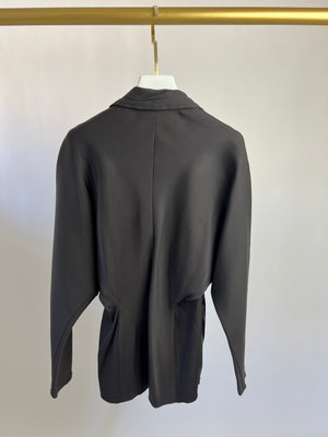 Lanvin Dark Grey Tailored Jacket with Distressed Collar FR 38 (UK 10)
