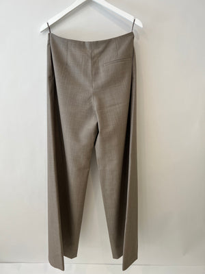 The Row Brown Wool Wide Leg Trousers Size US 8 (UK 12)