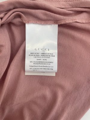 Gucci Dusty Pink Tank Top with Small Gucci Logo Size Small (UK 8)