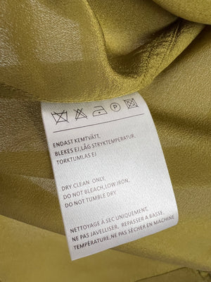 Acne Khaki Silk Button Down Shirt with Open Back Detail Size FR 38 (UK 10)