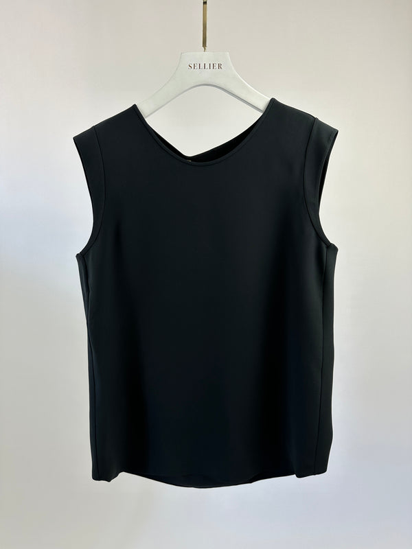 Loro Piana  Black Sleeveless Silk Shirt IT 44 (UK 12)