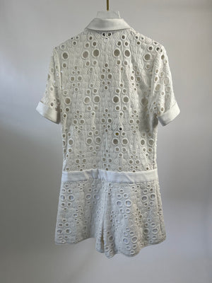 Alexis White Embroidery Anglaise Playsuit Size UK 8