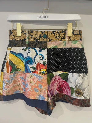 Dolce & Gabbana Multicolour Patchwork High-waisted Shorts Size IT 42 (UK 8) RRP £745