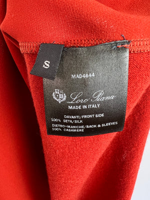 Loro Piana Red Long-Sleeve Silk and Cashmere Top Size S (UK 8)