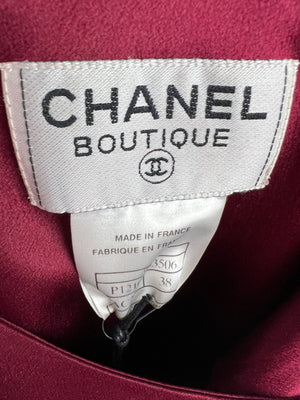 Chanel Vintage 98A Deep Red Silk Wrap Dress Size FR 38 ( UK 10)