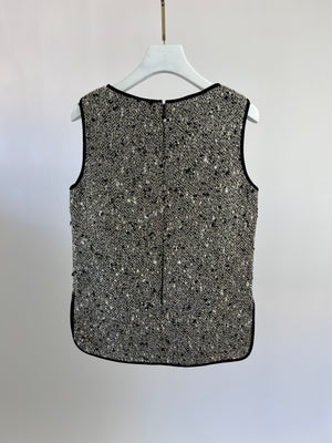 Giambattista Valli Black & Silver Tunic Vest Top Size IT 40 (UK 8)