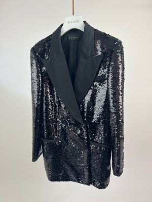 Dundas Black Sequin Tailored Blazer and Short Set IT 38 (UK 6)