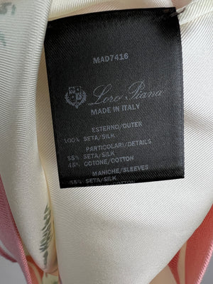 Loro Piana Cream and Multi-Colour Floral Print Silk T-Shirt